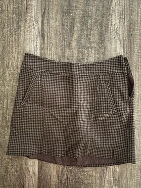 The Limited Houndstooth Mini Skirt - Brown & Black
